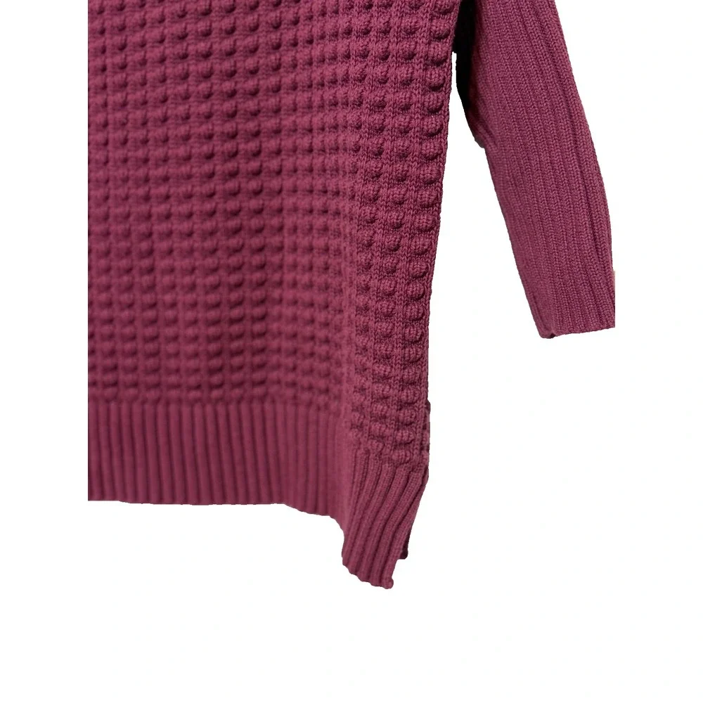 French Connection Bobble Knit Burgundy Sweater Women Size Small Preppy Soft Girl